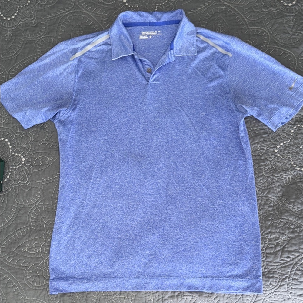 Men’s Nike Golf Light Blue Heather Polo Shirt - M